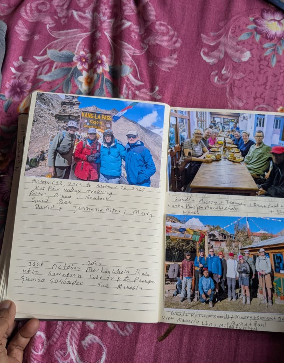 Handwritten guestbook review from David, Jeanene & Murray